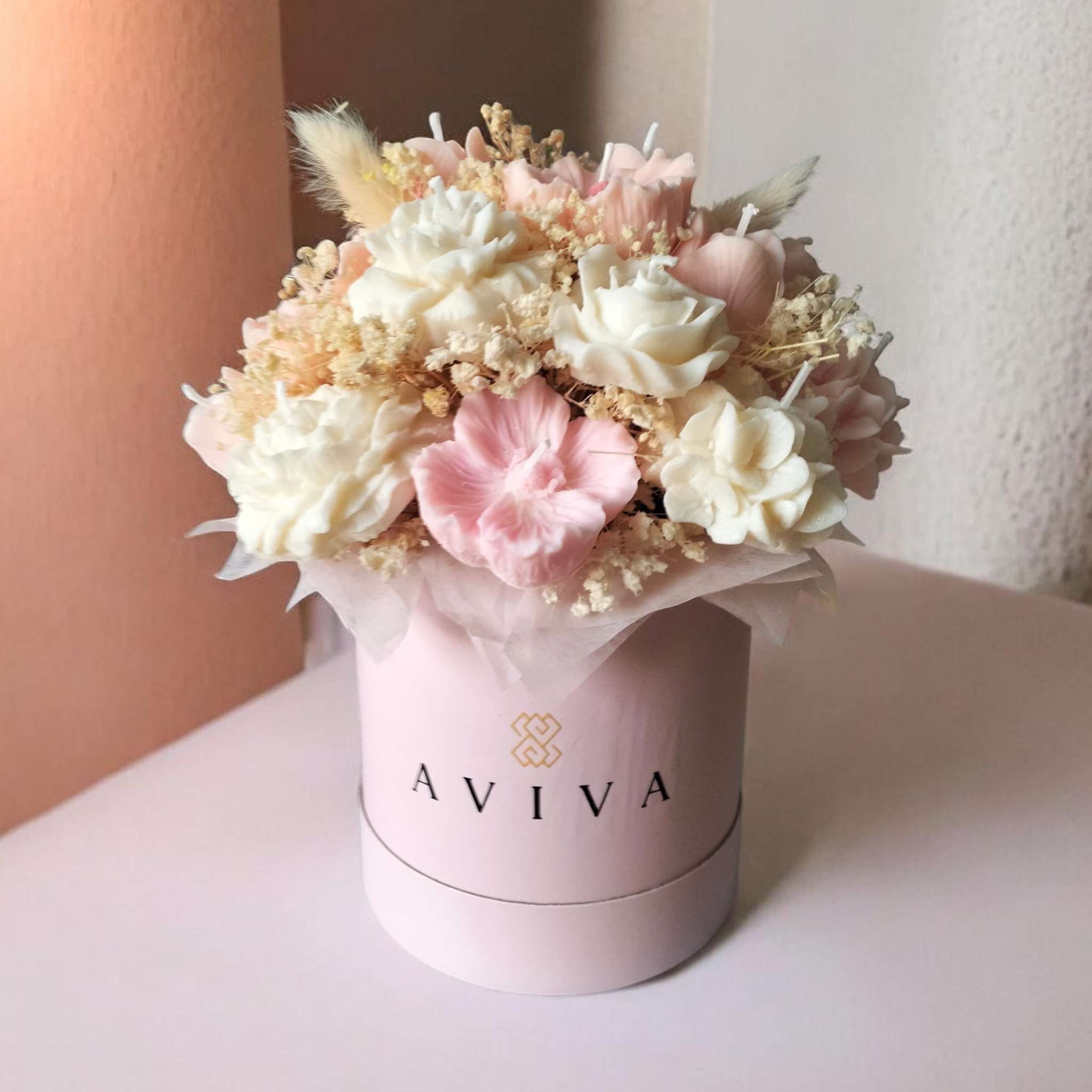 Bouquet Kerze – Pfingstrose